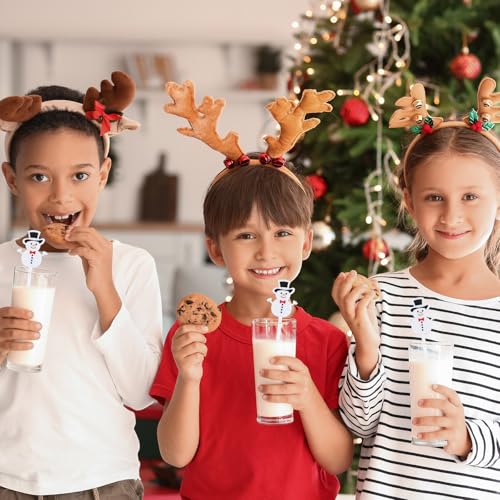 30 Pcs Christmas Drink Stirrers Winter Snowman Stir Sticks (30 Count)