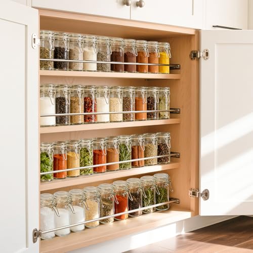 Small Glass Spice Jars with Airtight Lids 4oz 12 Pack with Labels (12 Count)
