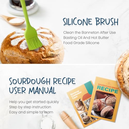 Sourdough Starter Kit with 2 Oval Banneton Bread Proofing Baskets (2 Count)