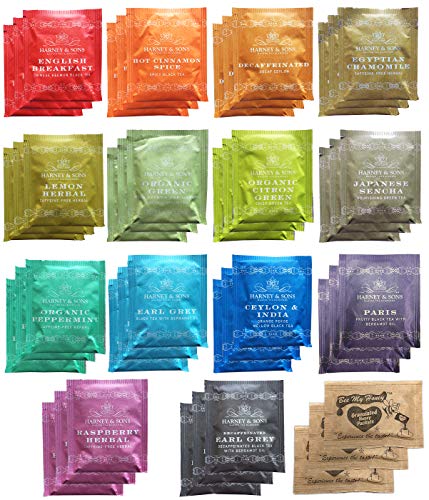 Assorted Tea Bag Sampler Bundle 42 Count With Honey Crystal Packs Great for Birthday