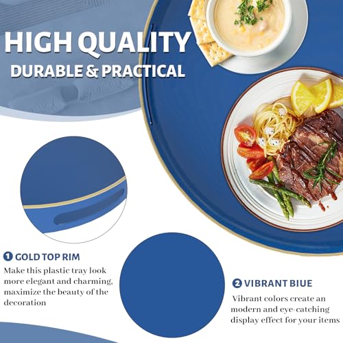 13" Blue Decorative Tray