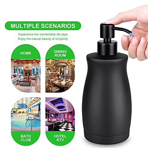 Stainless Steel Countertop Matte Black Soap Dispenser Liquid Bottle for Kitchen & Bathroom Hand Dish Lotion