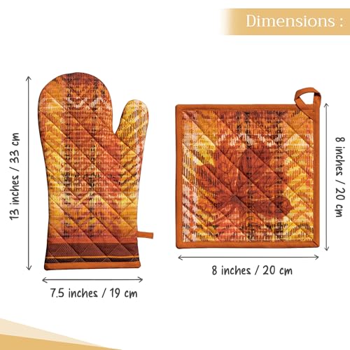 100% Cotton Oven Mitt & Pot Holder Set (2 Count)