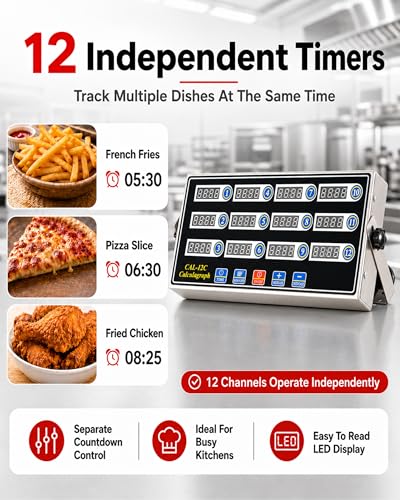 Commercial 12 Channel Digital Kitchen Timer