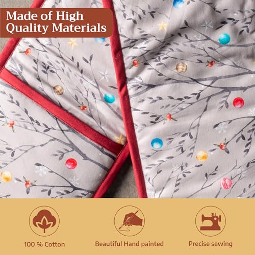 Double Oven Mitts 100% Cotton Double Oven Glove