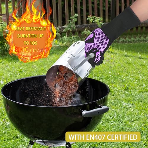 BBQ Gloves 1472F Heat Resistant Non (2 Count)