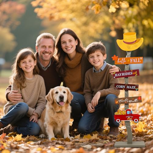 Lighted Wood Hello Fall Porch Sign