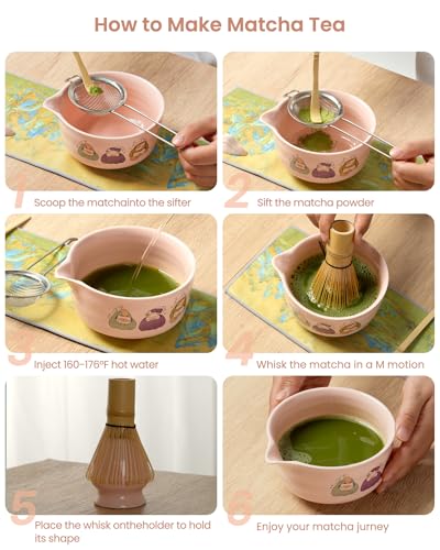 Matcha Whisk Tea Set Kit Japanese Matcha Kit (7 Count)