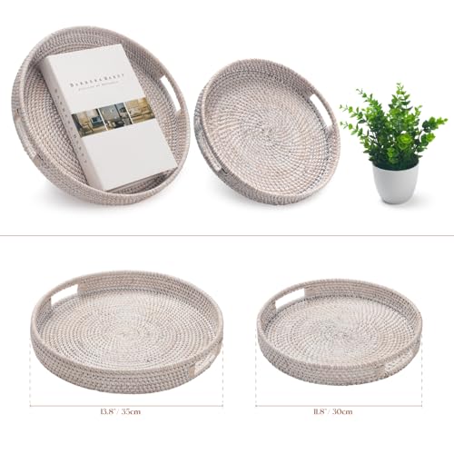 13.8 inch Round Rattan Tray