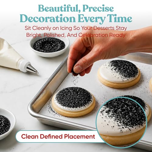 Black Sanding Sugar for Baking & Cookie Decorating (5 Ounce)