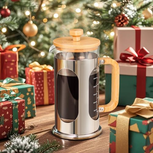 No Plastic French Press Coffee Maker 34 oz (34 Ounce)
