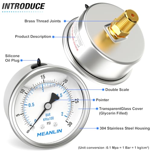 0~30Psi Stainless Steel 1