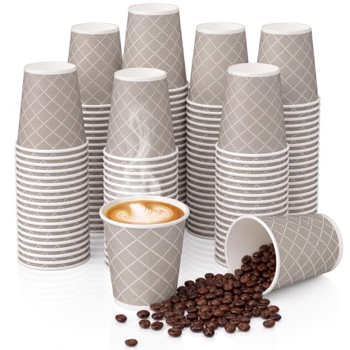 100 Pcs Count 3 oz Disposable Coffee Cups Disposable Espresso Cups Small Paper Cups 3 oz Cups for Coffee Tea Cocoa Juice Mini Paper Cups for Cafes Offices and Home