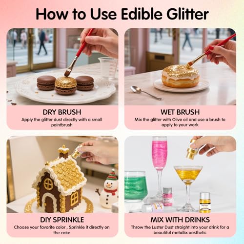 Edible Silver Glitter for Drinks
