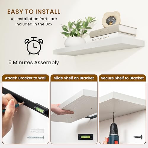 55 Inch Fireplace Mantel Shelf (2 Count)