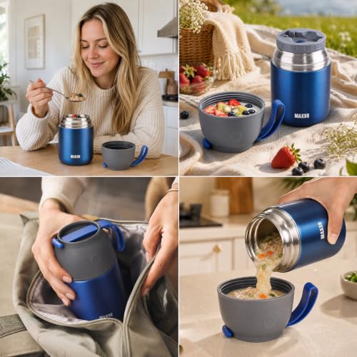 Insulated Thermo Food Jar for Hot & Cold Food for Kids Adult (2 Count)