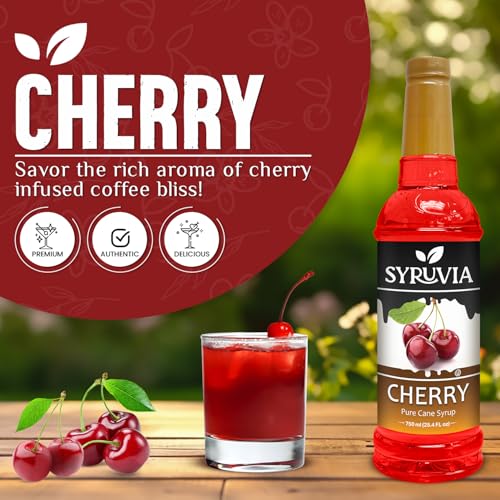 Cherry Syrup Flavored Syrup for Drinks (25.4 Fl Oz)