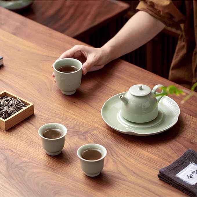 Gift Kung Fu Tea Set Household Cover Bowl Ceramic Pot Teapot Tea Cup Light Luxury Convenient Gift Box Set For tea(A)
