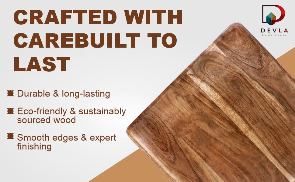 Square Acacia Wood Plates (2 Count)