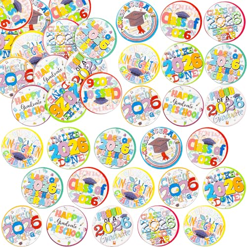 48Pcs Edible 2026 Kindergarten Graduation Cupcake Toppers Wafer Paper Preschool Cake Decorations Picks for 2026 Kindergarten Grad Theme Party Cake Decor Supplies Multi Color (48 Count)