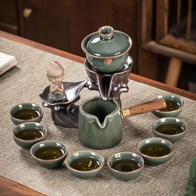 Ceramic Ge Kiln Automatic Tea Set, Easy Brewing Teapot and Cups-suit17