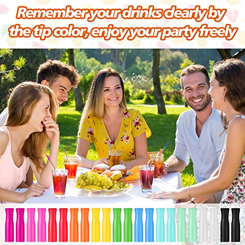 200 Pcs Silicone Straw Tips for 6mm Metal & Stainless Steel Straw