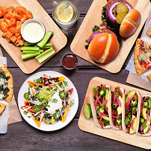 12 Packs Wooden Cutting Board Set with Handles Large Kitchen Serving Plain Chopping Board Bulk Gifts for Mom for Vegetables Meat Pizza Cheese Fruit Bread (12 Count)