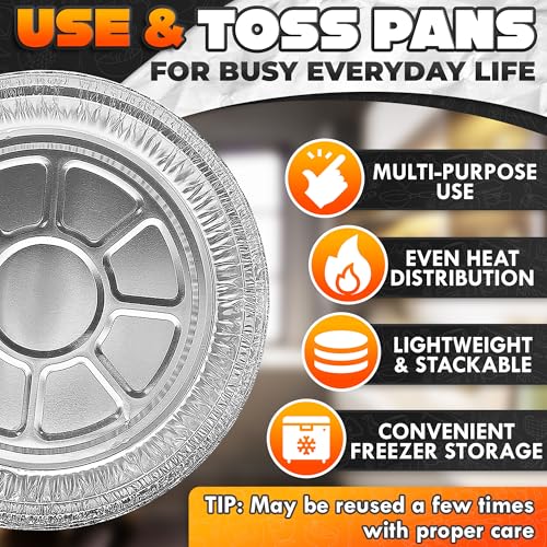 Round Foil Cake Pans 50 Pack (50 Count)