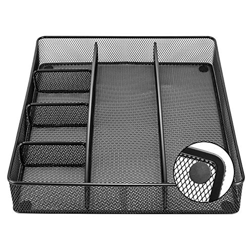 Metal Mesh Desk Organizer with 6 Compartments