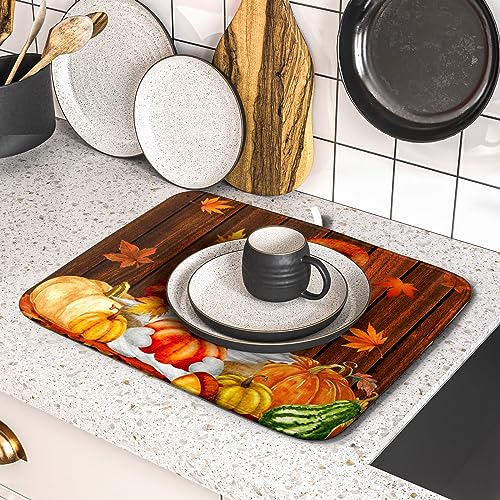 Fall Gnome Dish Drying Mat for Kitchen Counter