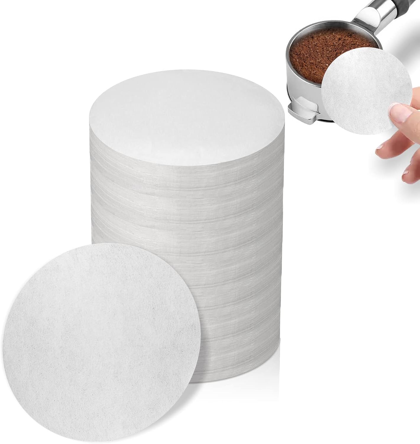 1000 Pcs Coffee Paper Filter for Espresso Coffee Maker, 53 mm Unbleached Espresso Filter Puck Screen Portafilter Paper Compatible with Breville Barista, Mr. Coffee and Other Espresso Machine