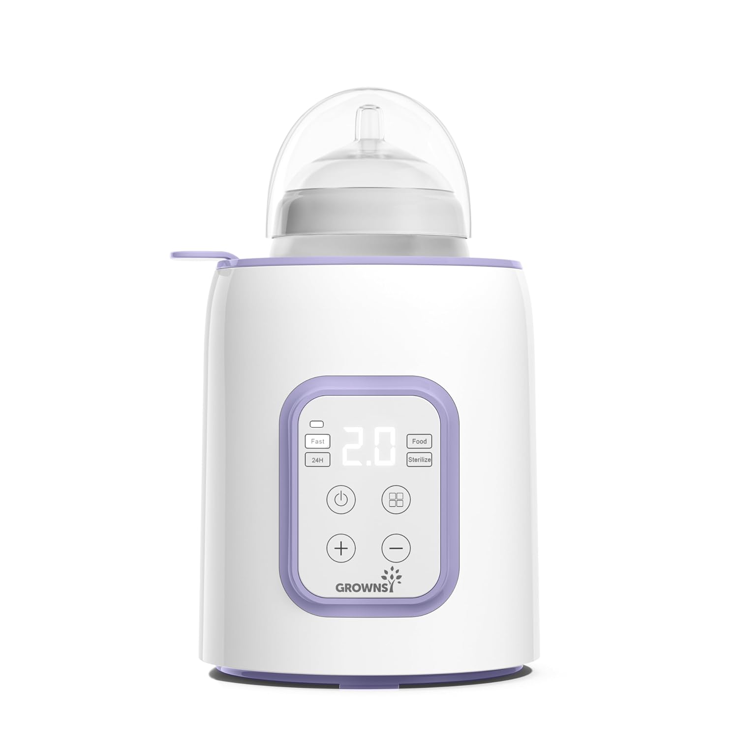 GROWNSY Bottle Warmer, 8-in-1 Fast Baby Bottle Warmer for Breastmilk or Formula, Smart Temperature Control and Automatic Shut-Off Milk Warmer, Baby Essentials for Newborn- Purple - Blissbrew