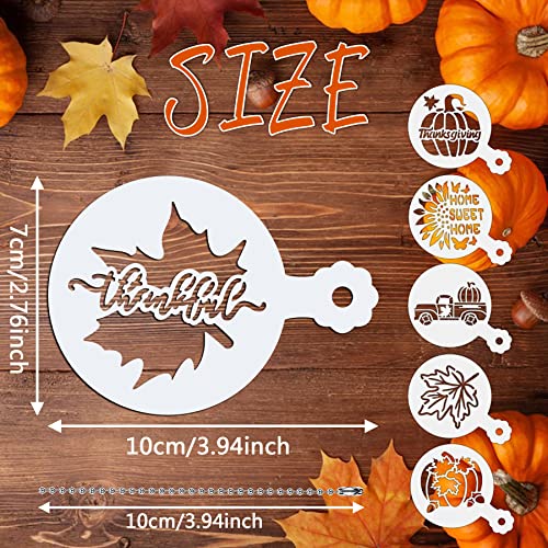 Thanksgiving Cookie Stencils 36Pcs Reusable Fall Cake Coffee Dessert Decor (36 Count)