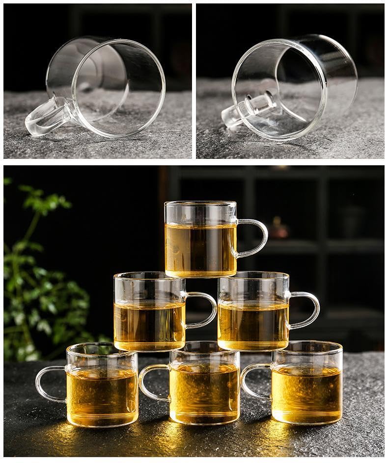 Glass Teapot Set with Infuser Semi Automatic Dragon Tea Set with 6 Small Cups