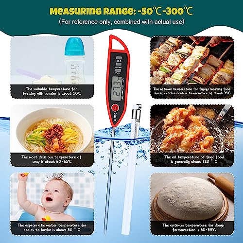6 Set Digital Food Thermometer Long Probe Instant (6 Count)