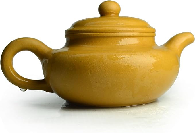 Teapot 8oz Chinese Yixing Clay Genuine Zisha Classics Pot Infusers Kungfu Tea (Yellow)