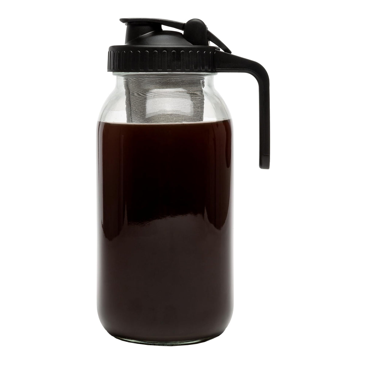 Glass mason jar cold brew coffee maker with stainless steel filter