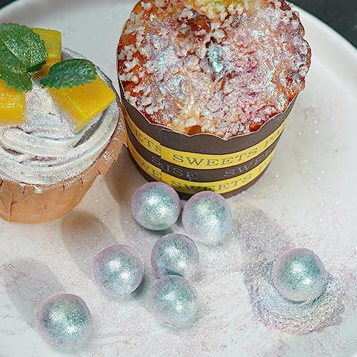 Edible Food Grade Glitter Powder Glimmer Luster Dust Metallic Fancy Food Decorating Sprinkle Glimmery Dust for Drink Wine Beverage Cake Bakery Vegan Allergen