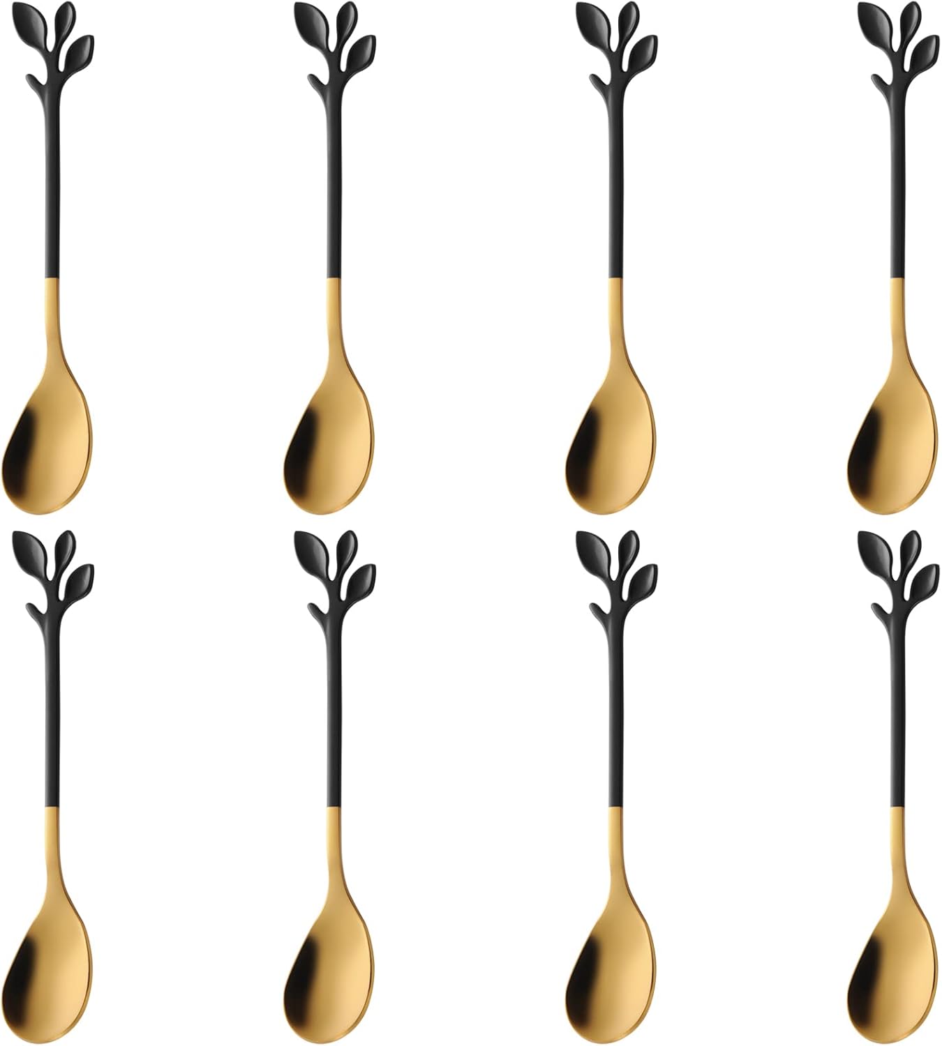 AnSaw 8-Pack Elegant Black & Gold Leaf 4.7