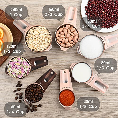 Copper Measuring Cups and Spoons Set 17