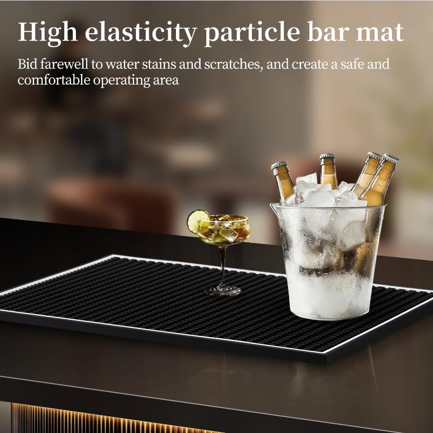 Bar Mats 18"x12" 2 Pack Black (2 Count)
