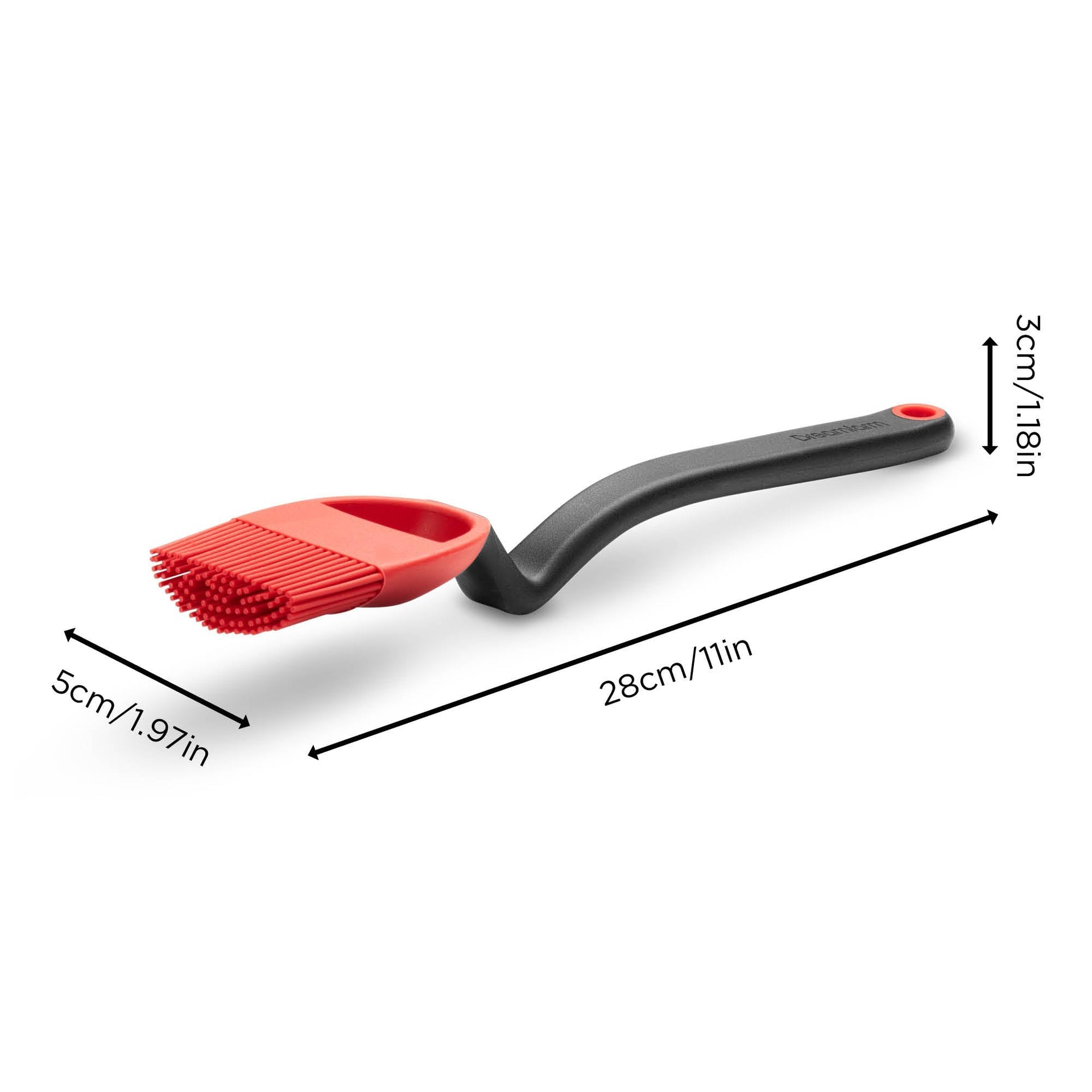 Brizzle 3-In-1 Flexible Silicone Sit-Up Basting, Drizzle, Scooping Brush with In-Built Sauce Resevoir - Red