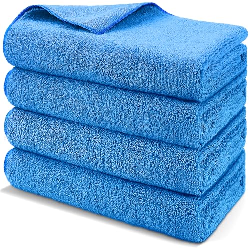 Professional Large Microfiber Car Drying Towels 4 Pack (4 Count)