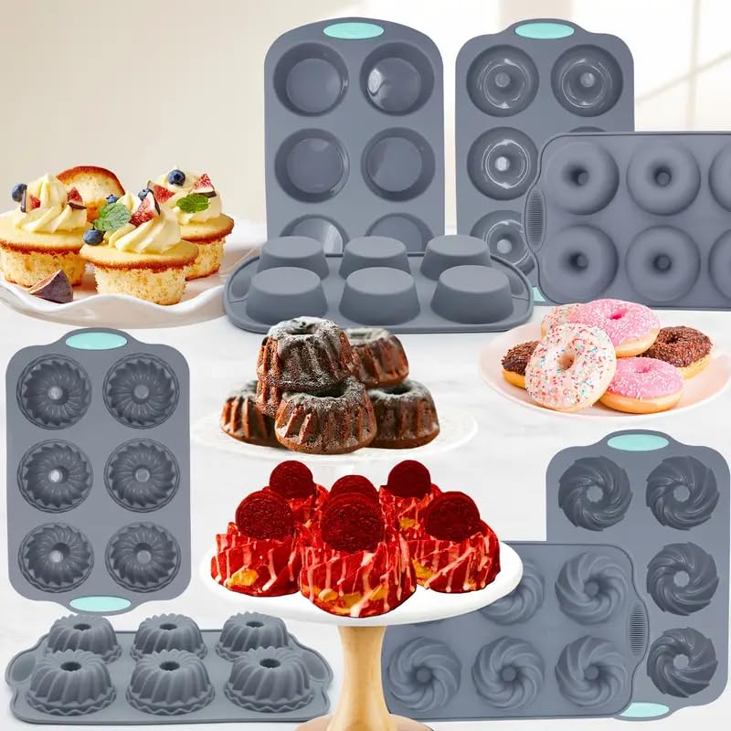 8 Pieces Silicone Donut Pans (24 Count)