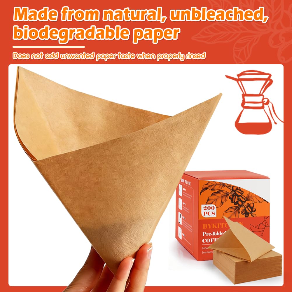 Stack of pre-folded coffee filters ready to use