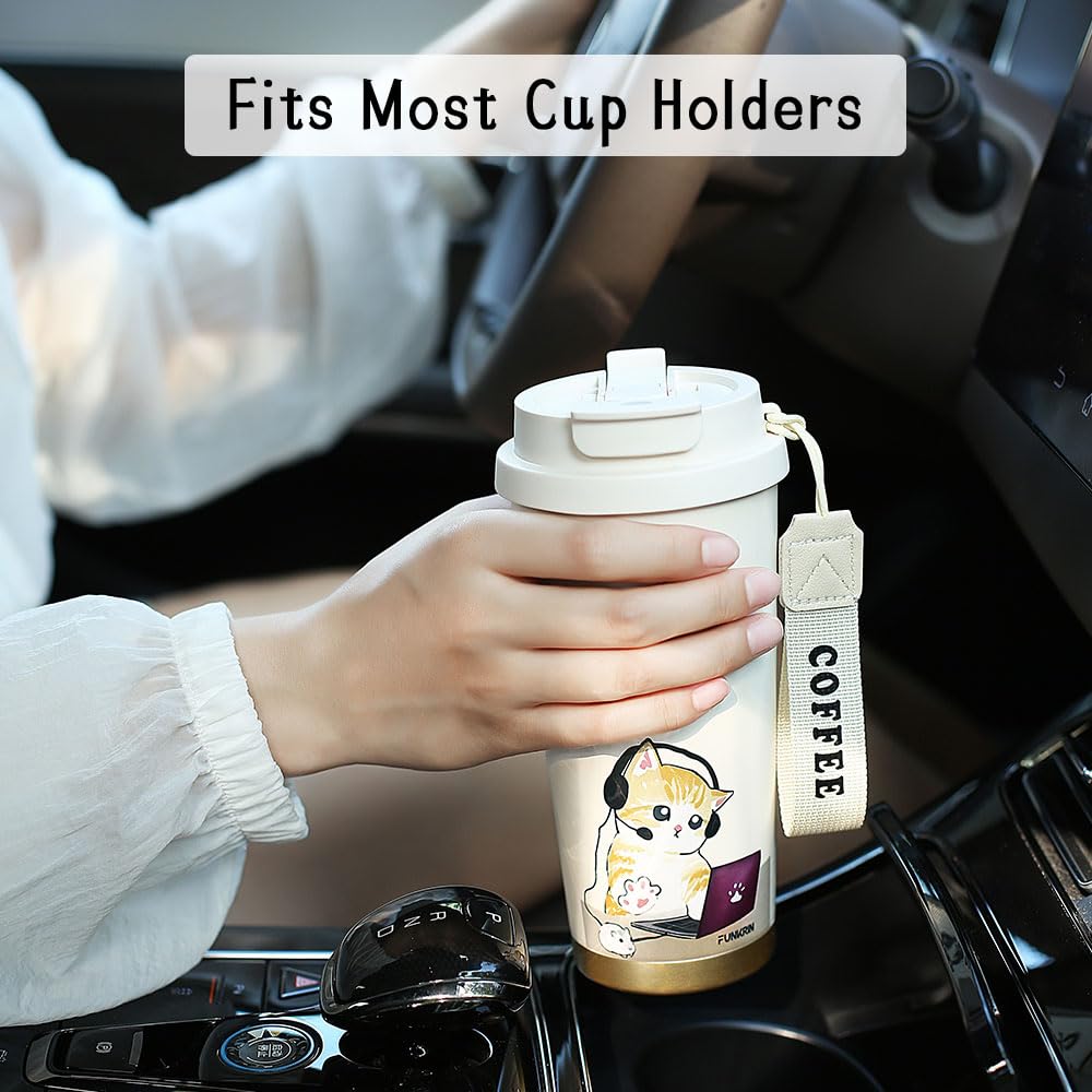 Leak-resistant flip lid travel mug for commuting