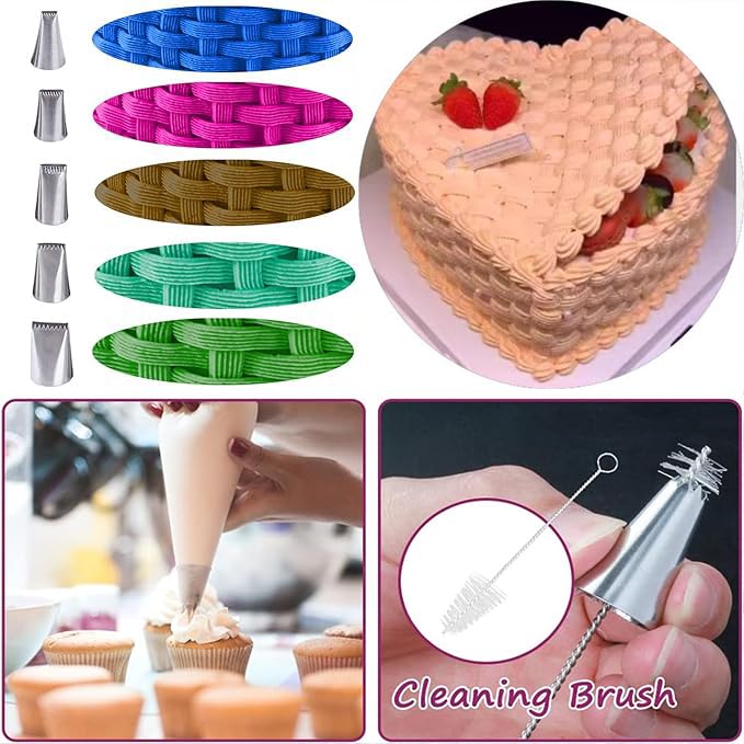 Half Row Braided Flower Piping Tips Set (6 Count)