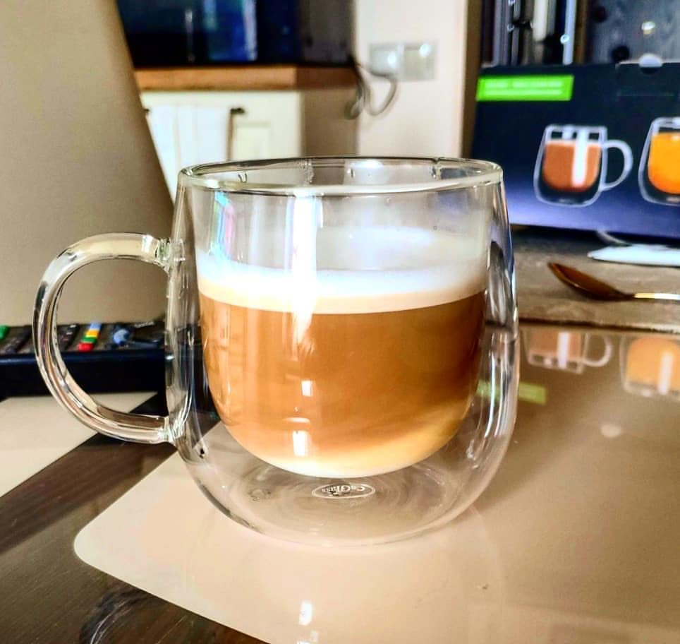 12oz Double Walled Glass Coffee Mugs (2 Count)