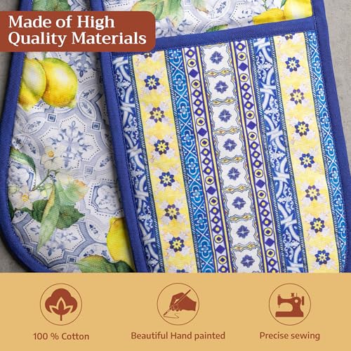 Double Oven Mitts 100% Cotton Double Oven Glove