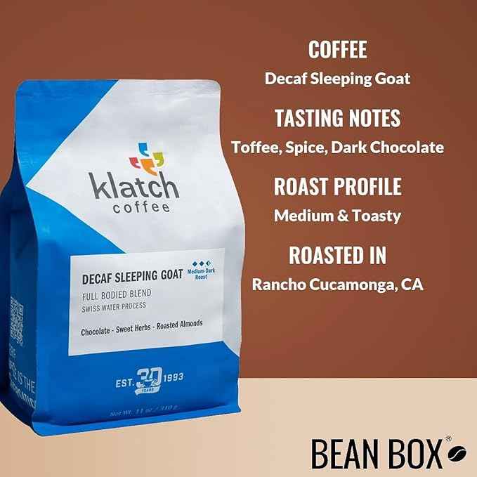 Bean Box Coffee Sampler - Decaf Roast, 4-Pack, Freshly Ground, Gourmet Coffee
